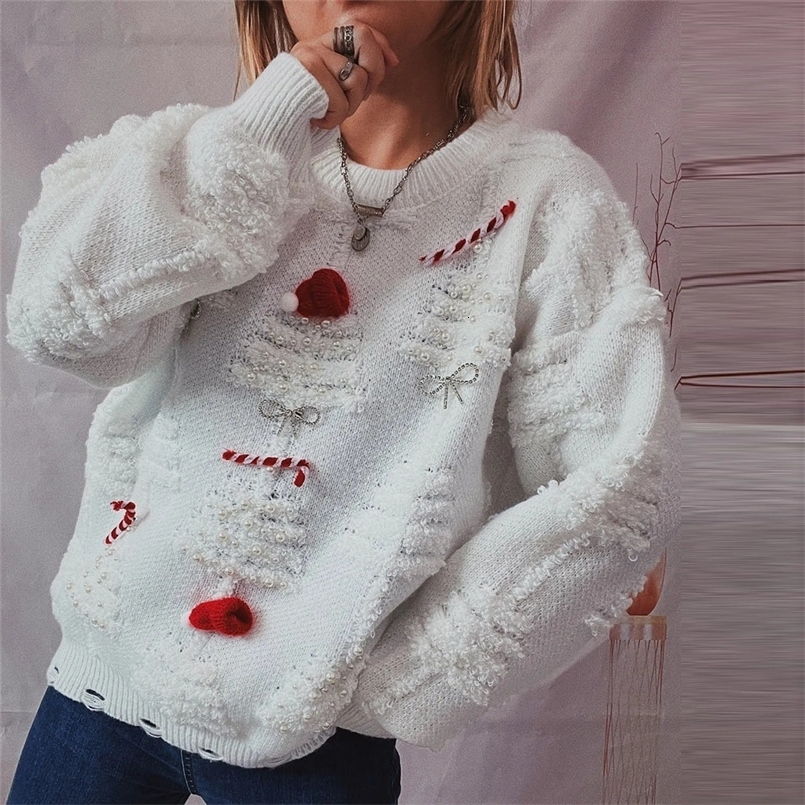 Women Sweater Autumn Winter Fashion Tops Long Sleeve Loose Xmas Year Outfits Christmas Oversized Sweater Casual Jumpers 240731