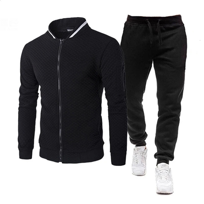 Men Sportswear Set Mens Tracksuit Sporting Fitness Clothing Two Pieces Long Sleeve Jacket Pants Casual Mens Track Suit 241217