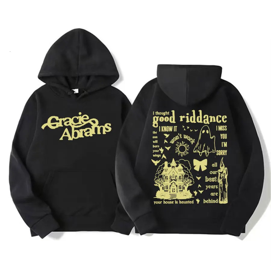 Retro Gracie Abrams Tour 2025 Autumn and Winter 100 Cotton Printing Hoodie The Secret of Us Tour Music Album Men Hip Hop Y2k 250917Z
