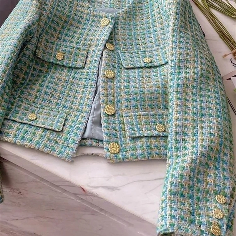 Womens Vintage Plaid Chic Elegant Office Streetwear Chic Casual Simple Business Long Sleeve Fashion Temperament Jacket 240408