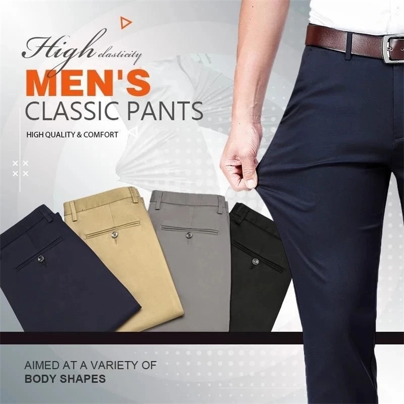 High stretch mens classic pants for spring and summer casual pants high waisted Trouser business casual pants direct 241111
