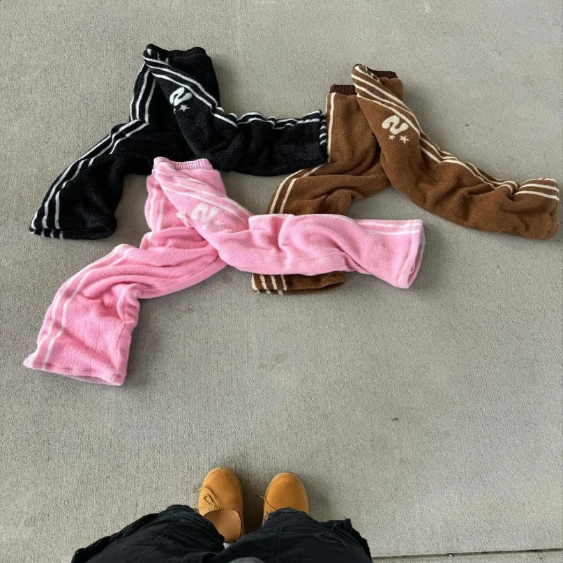 High Street Fashion Striped Letter Trouser Mens Y2k Harajuku Retro Loose Casual Ultra Wide Long Leg Pants Womens 240808