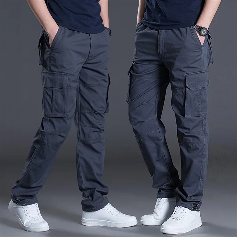 Mens Cargo Pants Summer Spring Cotton Work Wear In Large Size 6XL Casual Climbing Joggers Sweatpants Hombre Autumn Trousers 240913