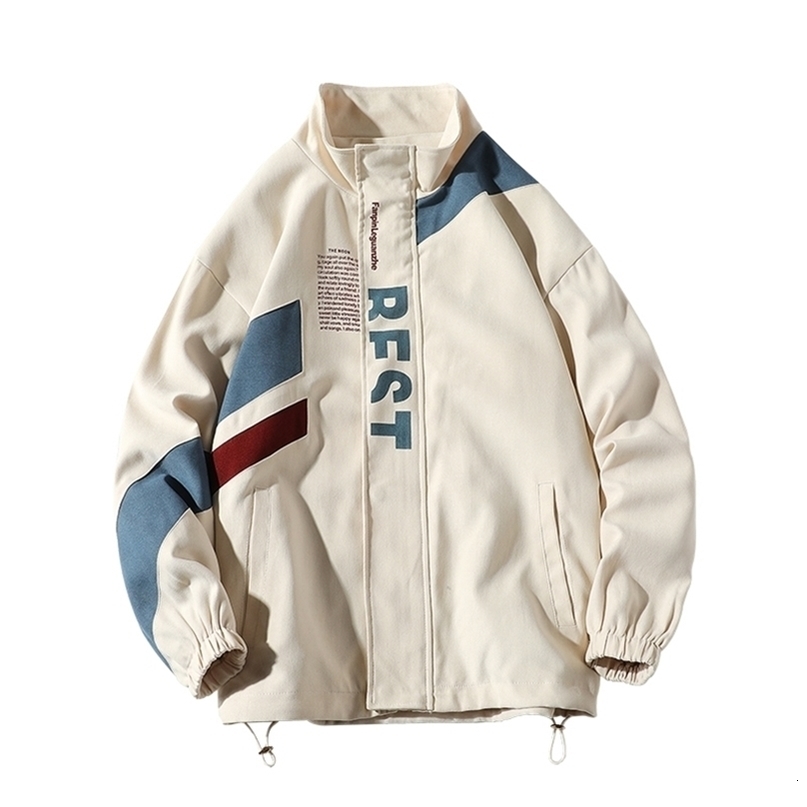 Bomber Jacket Men Letter Printed Outerwear Streetwear Fashion Plus Size Loose Windbreaker Coat Male Clothing 5XL 220811