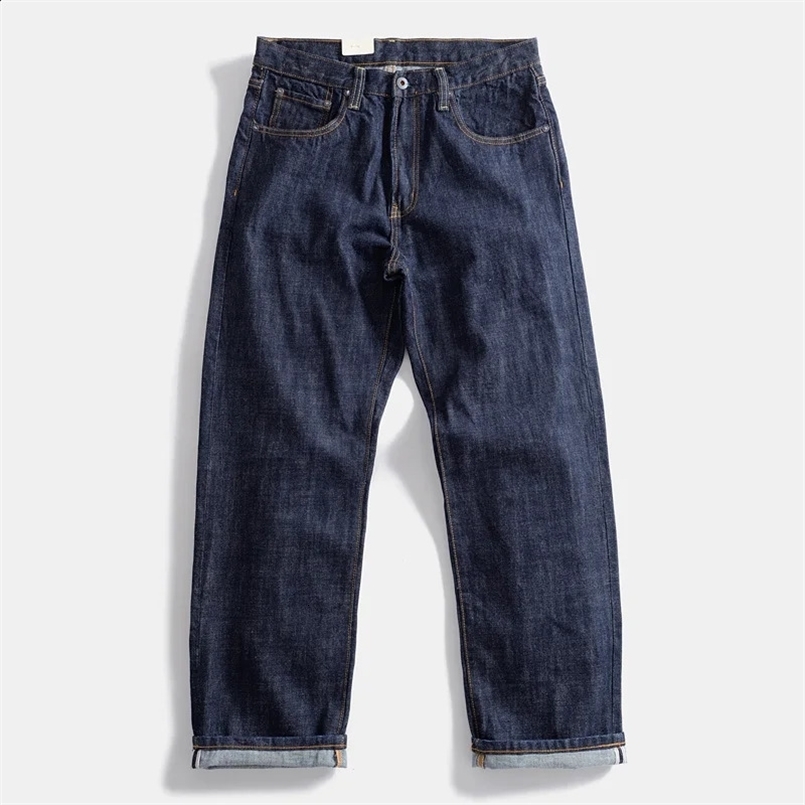 16oz Heavyweight Red Selvedge Denim Jeans for Men High Quality Loose Straight Pants One Wash Autumn Casual 100% Cotton Y2K 502 250519