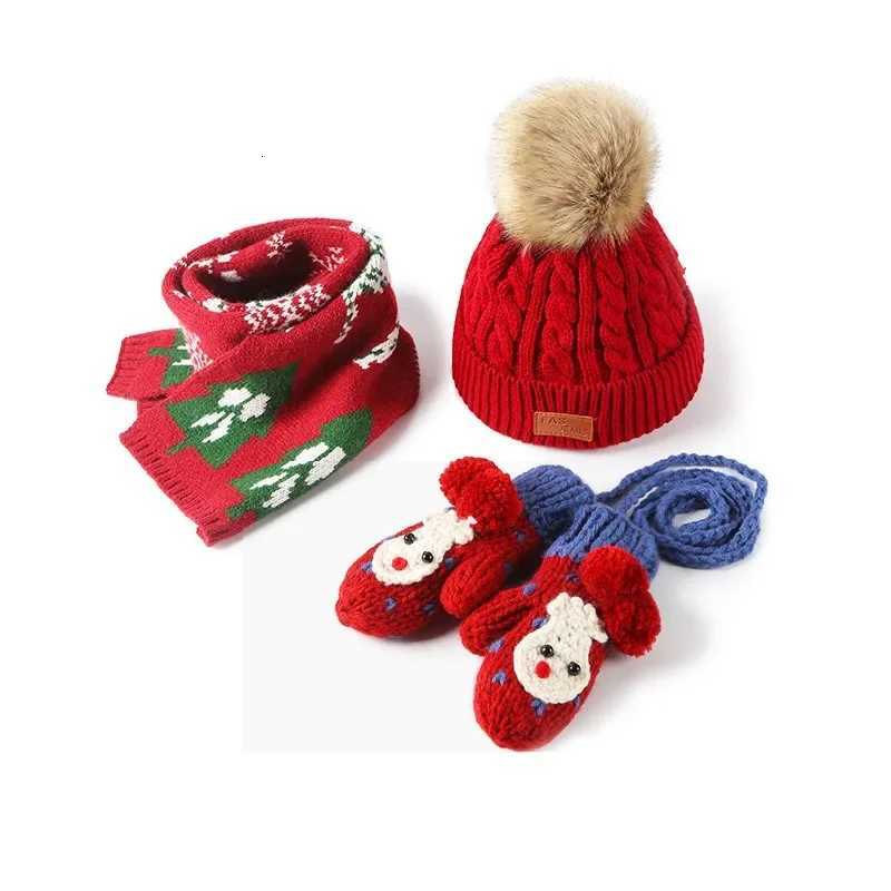 ThreePiece Childrens Warm Outfit Christmas Gift Set ColdProof Baby Hat Scarf Gloves Cbo for Boys And Girls New Year Gift X250925