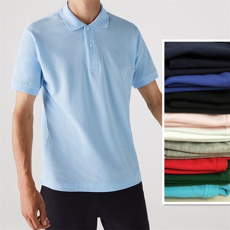 Men's Polos High Quality Summer Men's Short Seeve Alligator Polo Shirts 100% Cotton Casual Fashion Classic Solid Color Ventilate Homme Top