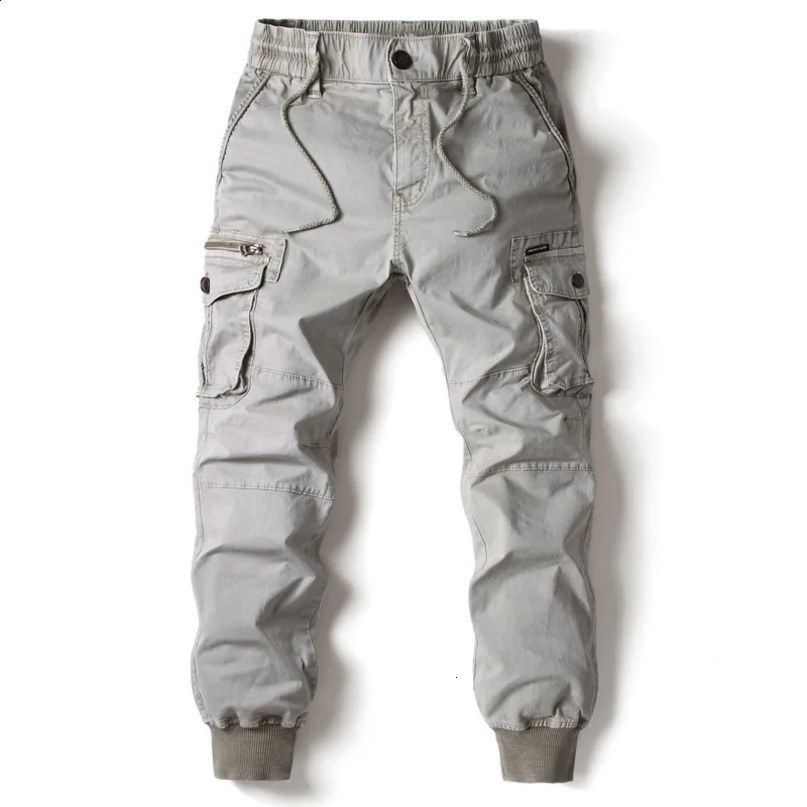 Fashion Spring Mens Tactical Cargo Pants Jogger Military Casual Cotton Hip Hop Ribbon Trousers 38 240816