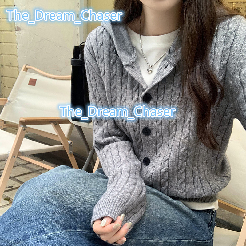 Custom Long Sleeve Zipper Cardigan Knitted Hoodies with Solid Pattern for Autumn