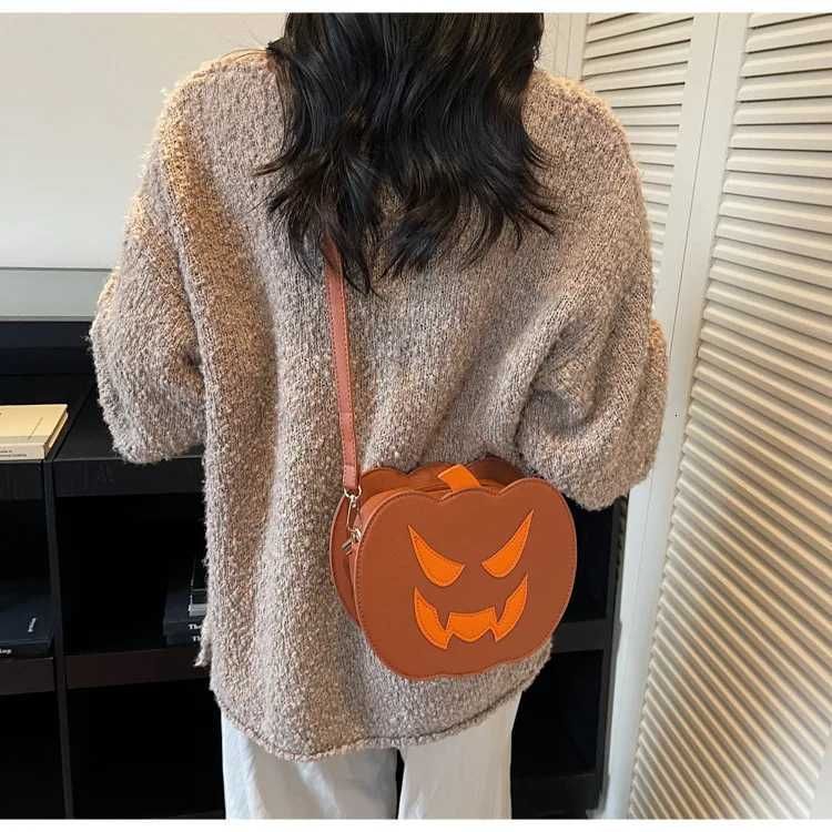 Phone Bag PU Leather Halloween Pumpkin Bag Funny Large Capacity Pumpkin Shoulder Bags Bat Square Crossbody Bags Party Z250925