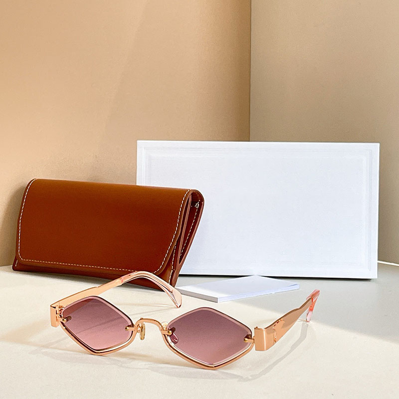 25ss New Fashion Design Half Frame Sunglasses Brand Designer Womens Sunglasses Metal Triumphal Arch Frame Beach Sports High Street Style UV Protecti
