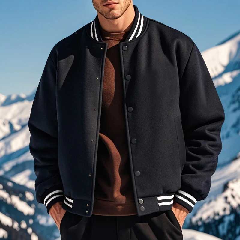 Autumn and Winter New American Style Baseball Uniform Mens Casual Sports Loose Stand Collar Button Pilot Jacket Promotion X250925