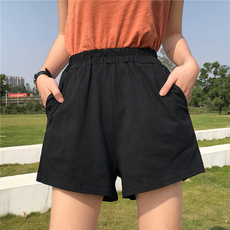 Womens Shorts Women Black Summer Fashion Casual Clothes Solid color egan Hip hop punk Pocket drop harajuku vintage 230404