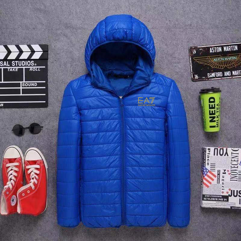 Fashion Mens Jacket Down Parkas Hoody Autumn Winter Thin And Light Hoodie Comfortable Windproof Trendy Hooded Warm Cotton Jackets Print EA7 Men Slim