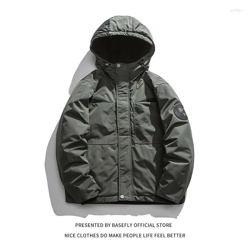 Men's Down Winter Collection Arm Tag Simple Solid M-7XL Plus Size Men Women Couple White Duck Jacket Unisex Casual Vintage Coat