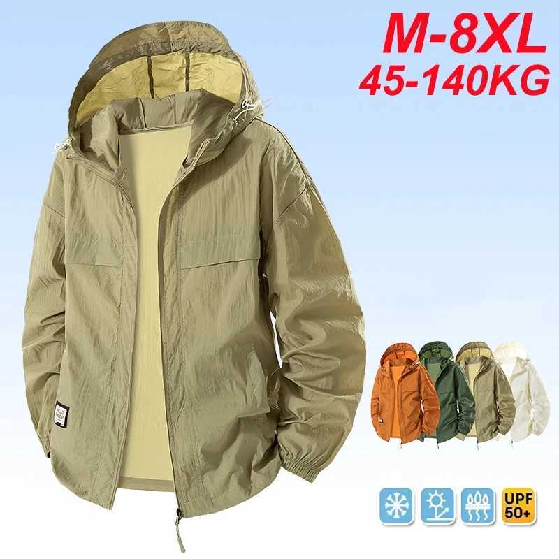 Plus Size 8XL UPF 50 Summer Hiking Jacket Men Waterproof Quick Dry Camping Windbreaker Trekking Fishing Outdoor Anti UV Clothes X250925