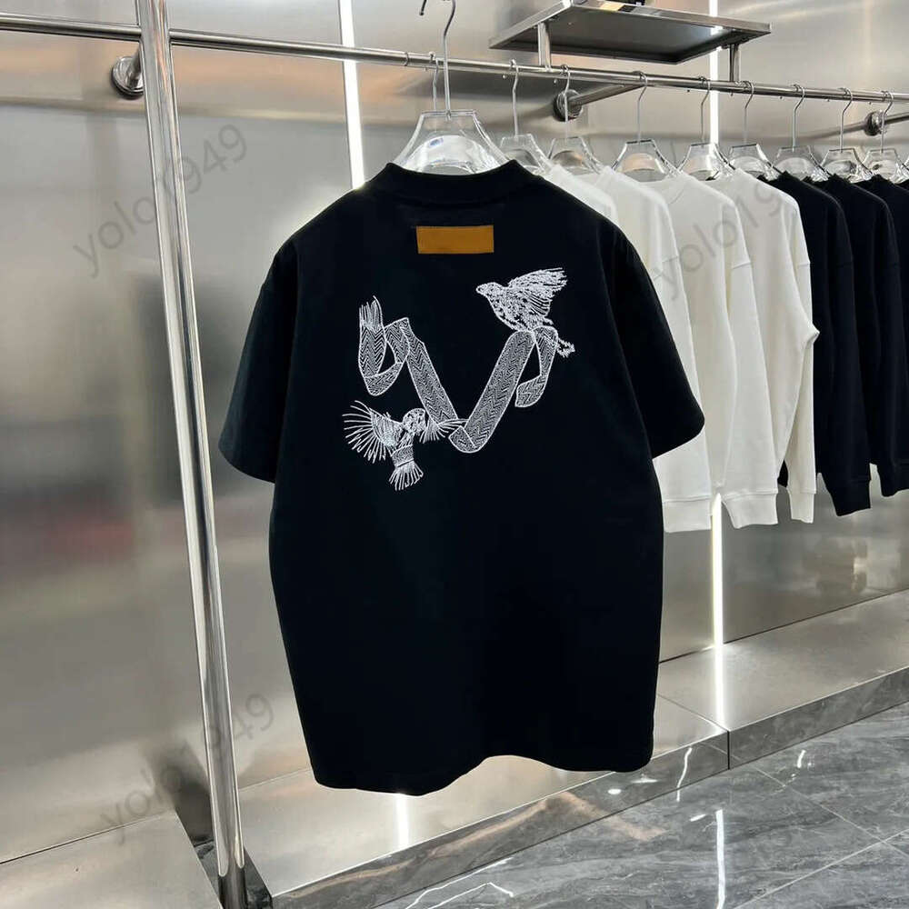 Designer T shirt Summer short Sleeve waves Tee Men Women Lovers T-shirts Fashion senior Pure cotton high size S-2XL