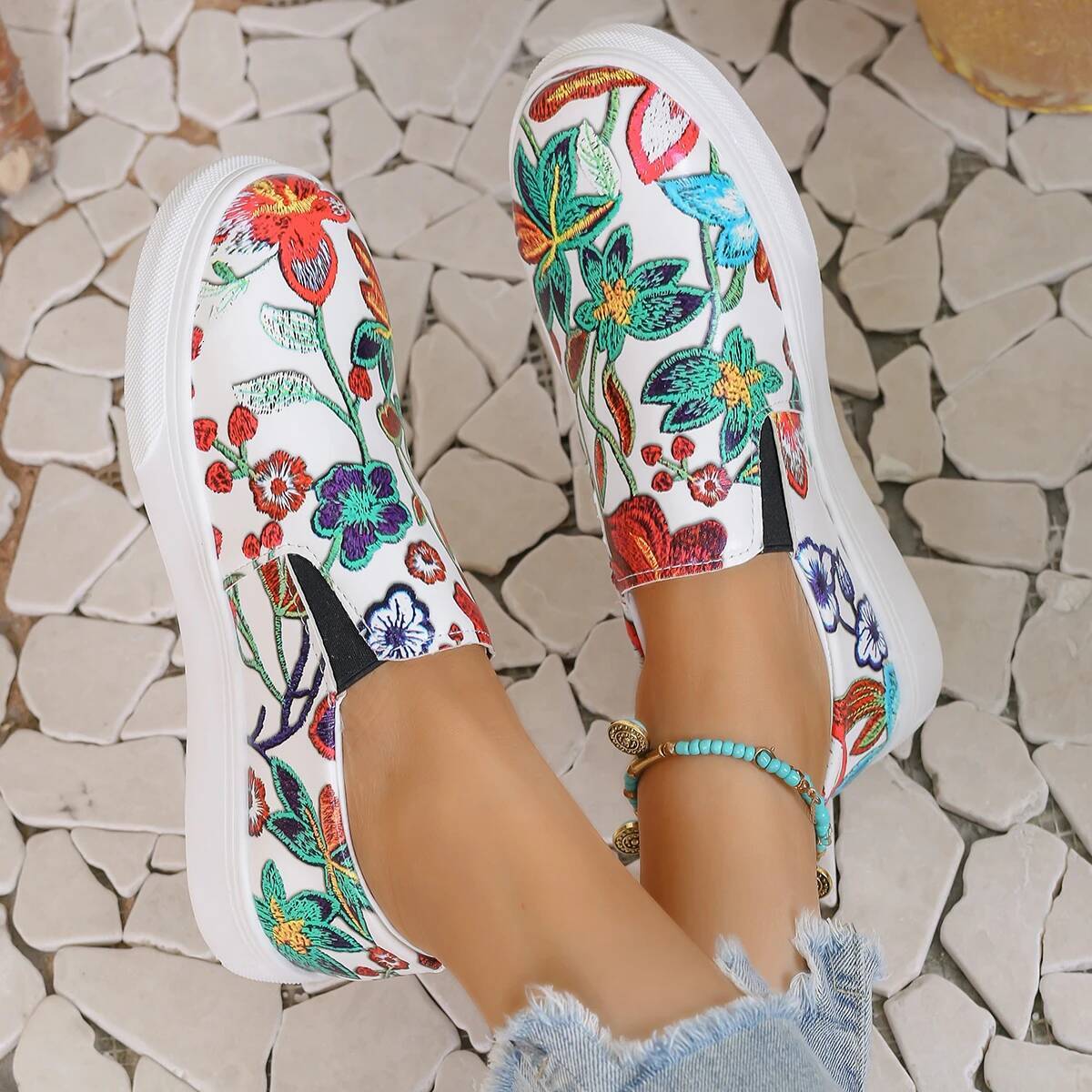 Wedges Sneakers 2024 Spring and Autumn Lightweight Loafers New Fashion Buckle Breathable Shoes for Women Zapatos De Mujer ddmynov