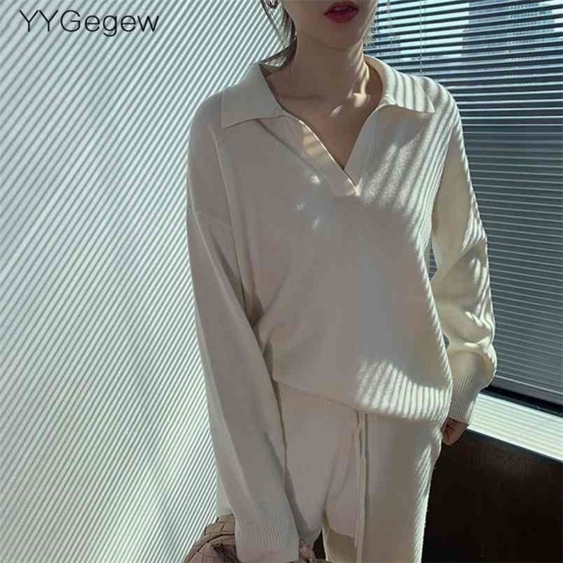 cashmere autumn winter polo Sweater Pullover women long sleeve oversize v-neck Neck basic chic ins sweater top 210917