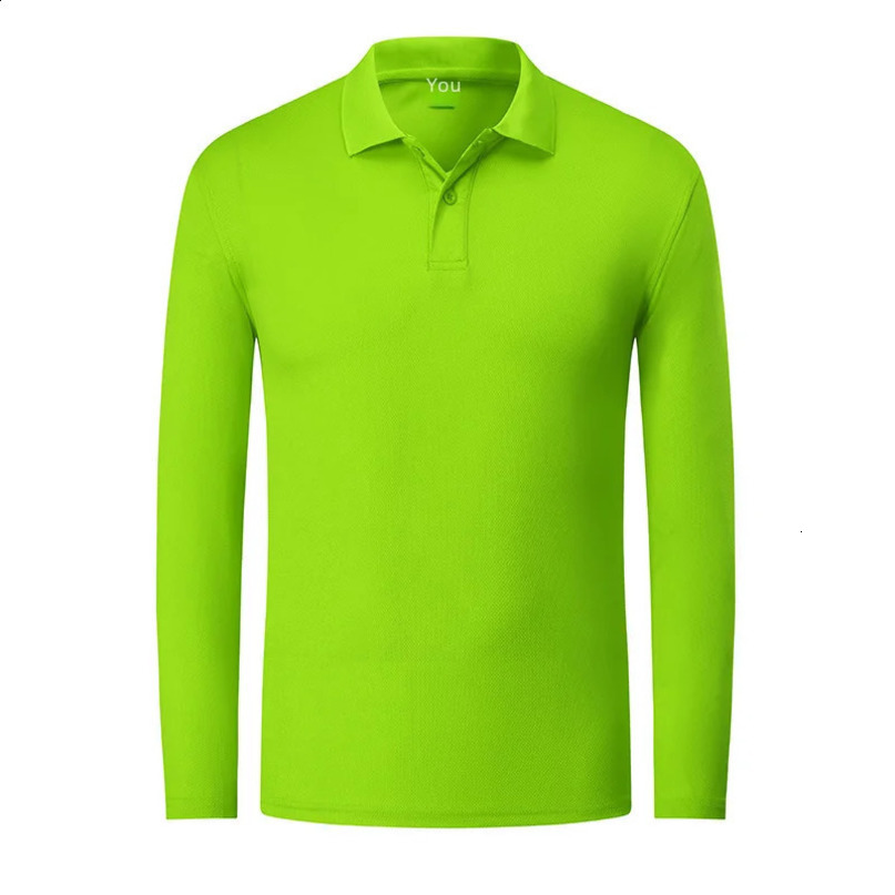 Quick Dry sports collar long sleeved polo shirt mens outdoor advertising printing options 240822