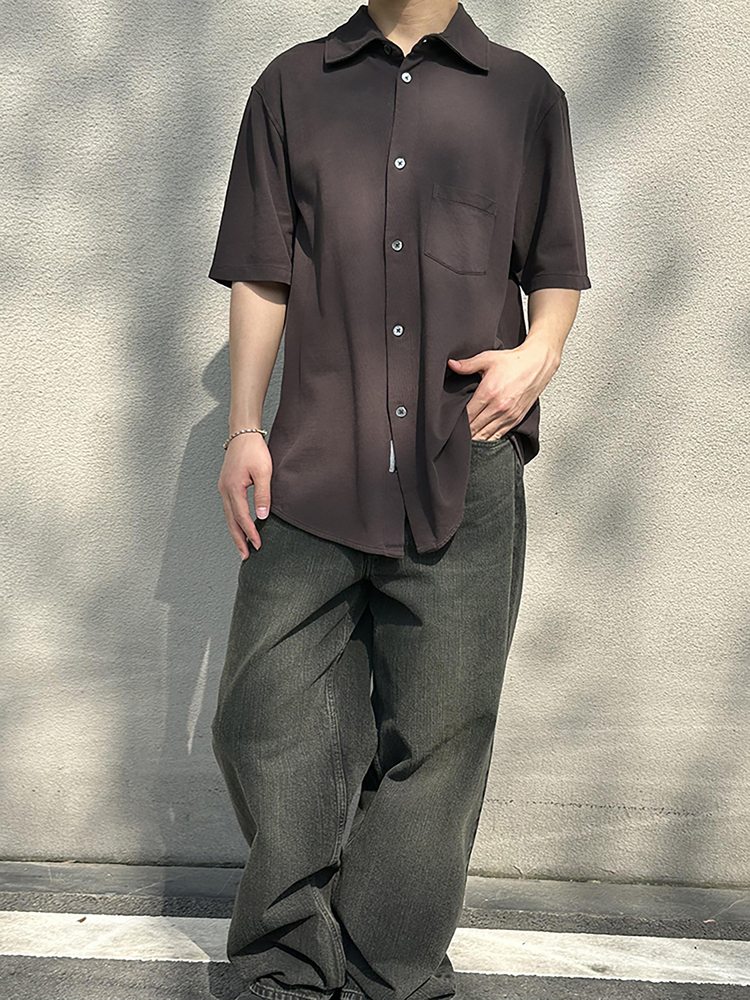Men's Casual Shirts Our Legacy 25ss Custom Dyed Colorful TurnDown Collar Short Sleeve Shirt Casual Loose SkinFriendly Breathable Polo Shirt Top