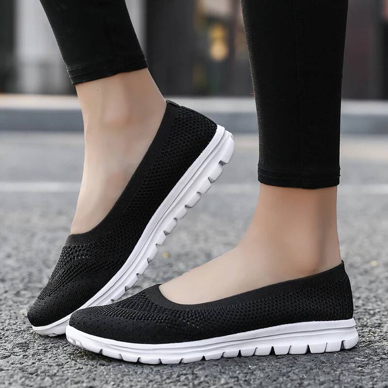 Women's Spring/summer Breathable Mesh Slip-on Flat for Loafers Lightweight Sneakers Ballet Women Casual Shoes ddmynov