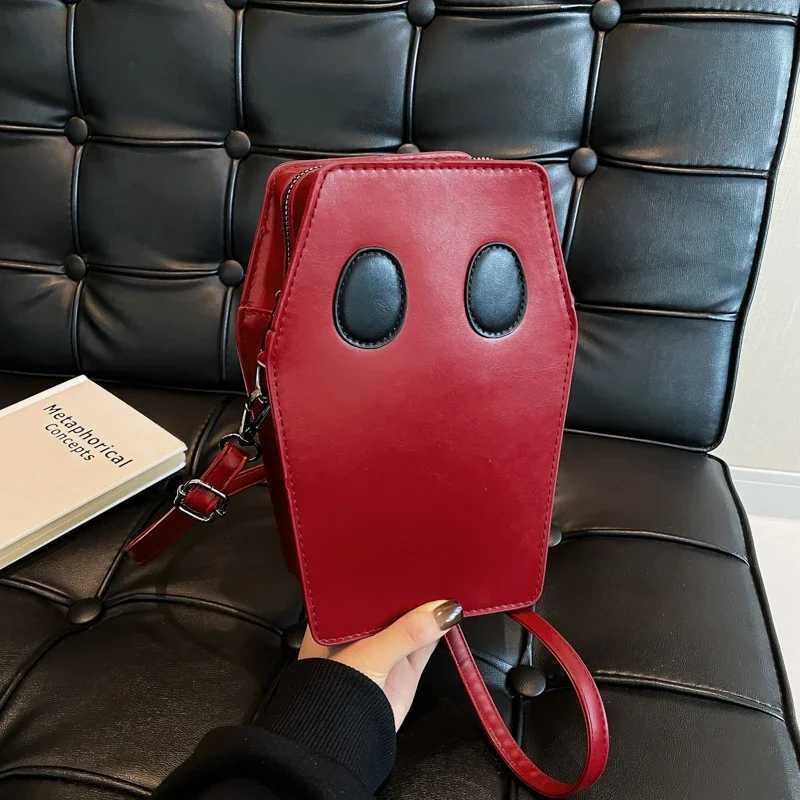 Gothic Crossbody Bag for Women Coffin Shoulder Purse Cartoon Y2K Messenger phone Bag PU Leather Halloween Versatile Bag Z250925