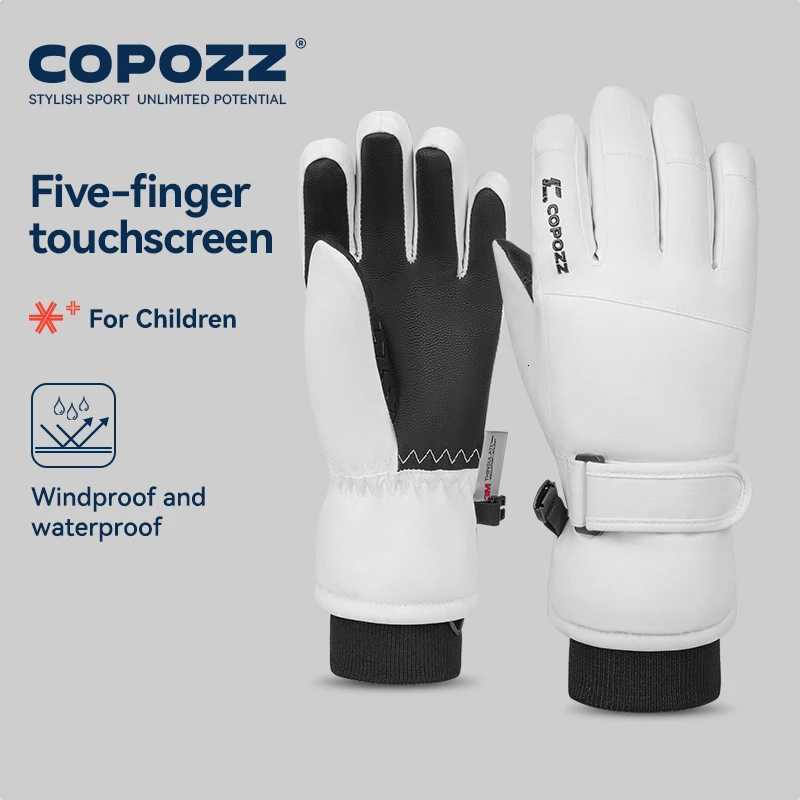 COPOZZ Cartoon Children Winter Warm Ski Gloves 3M Thinsulate Wear resistant Touch Screen Thermal Snowboard Gloves For Boys Girls Z250925