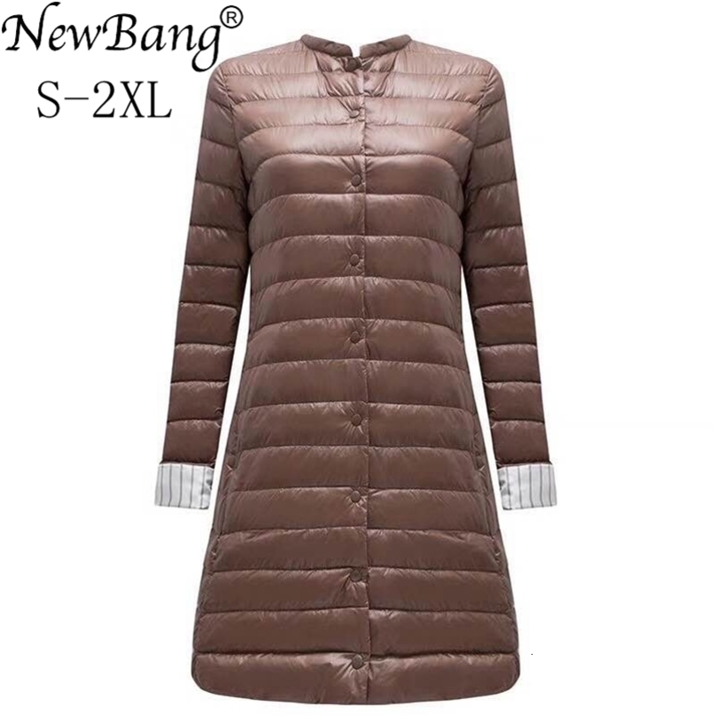Bang Ultra Light Down Jacket Women Portable Female Jacket Winter Long Feather Slim Parkas Stand Collar Womens Down Jackets 210819