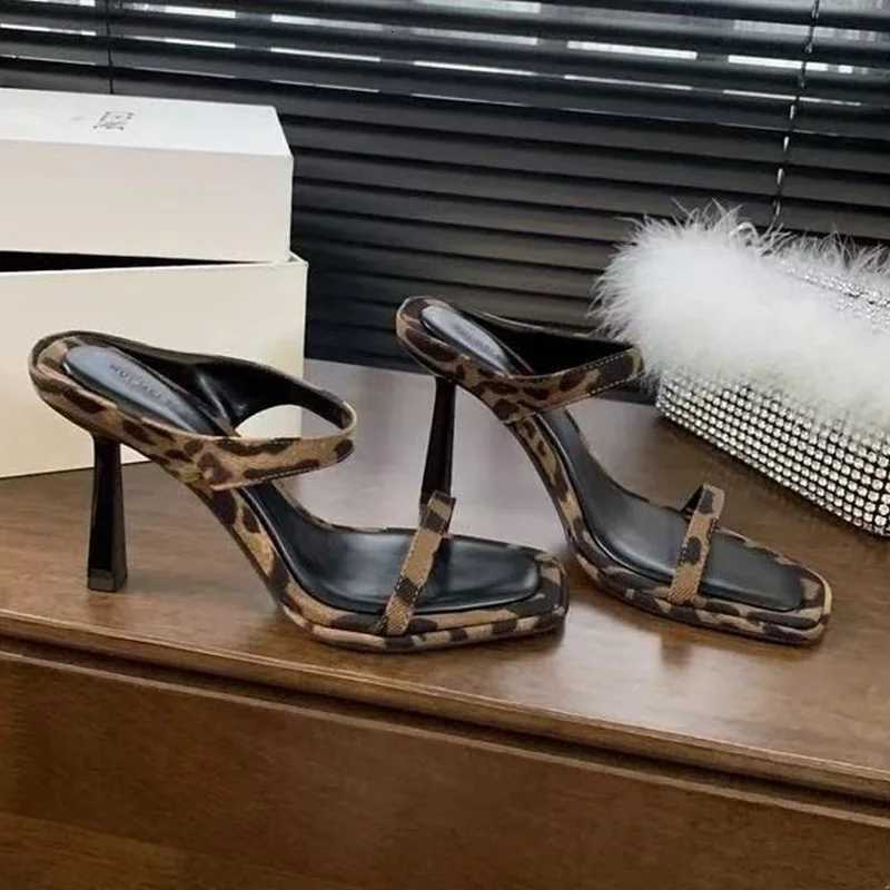 Leopard Women Slippers High Heels Sexy Shoes Summer Elegant Fi Pumps Stilettos Woman Sandals 2025 Brand Womens ChaussuresXJ250925
