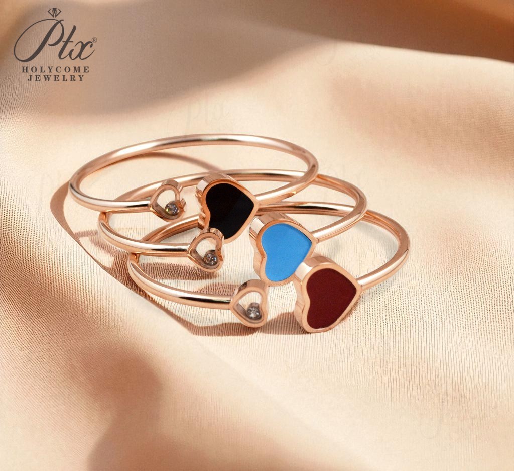 Romantic Rose Gold Heart Shaped Bangles for Women Multicolor Fashion Jewelry Bracelet Elegant Love Inspired Design Ideal for Daily Wear Parties and