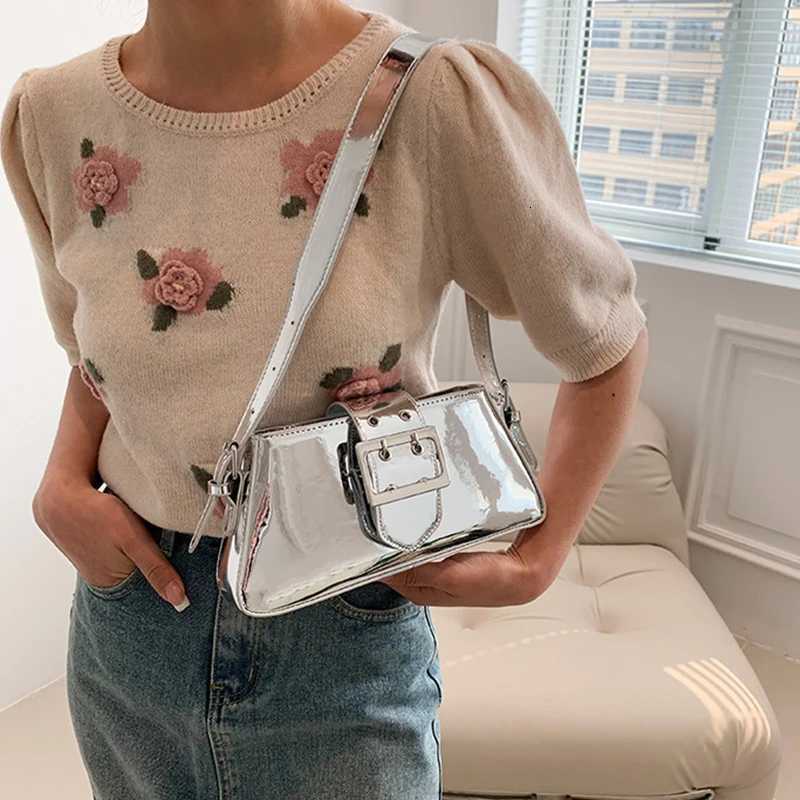 Fashion Women Handbag PU Leather Shoulder Bags Female Casual Solid Color Messenger Bag for Women Luxury Silver Underarm Bag Z250923