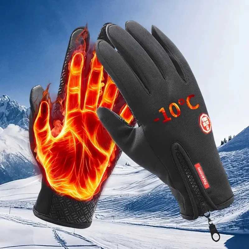 Winter outdoor gloves mens and womens sports cycling gloves windproof warm fleece hiking and skiing gloves Z250925
