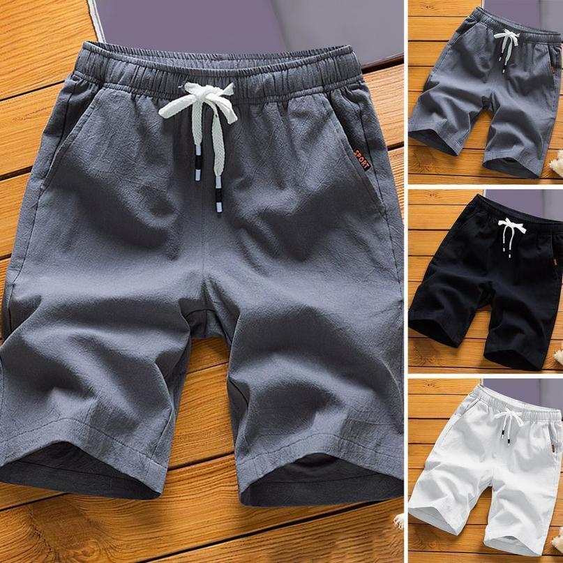 Mens Shorts Trendy Men Summer MidWaist Thin Elastic Waist Knee Length Pants Short Ice Silk 230522