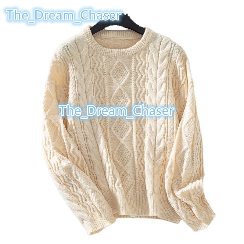 Solid Color Twist Pullover Womens European and American Sweater Autumn and Winter New Retro Loose Longsleeved Sweater