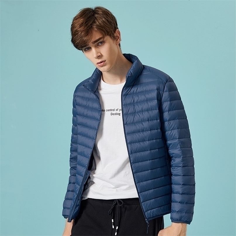 Mens Down Parkas Down Jacket Men Winter Portability Warm Duck Down Hooded Natural Fur Collar Coat Waterproof 221010