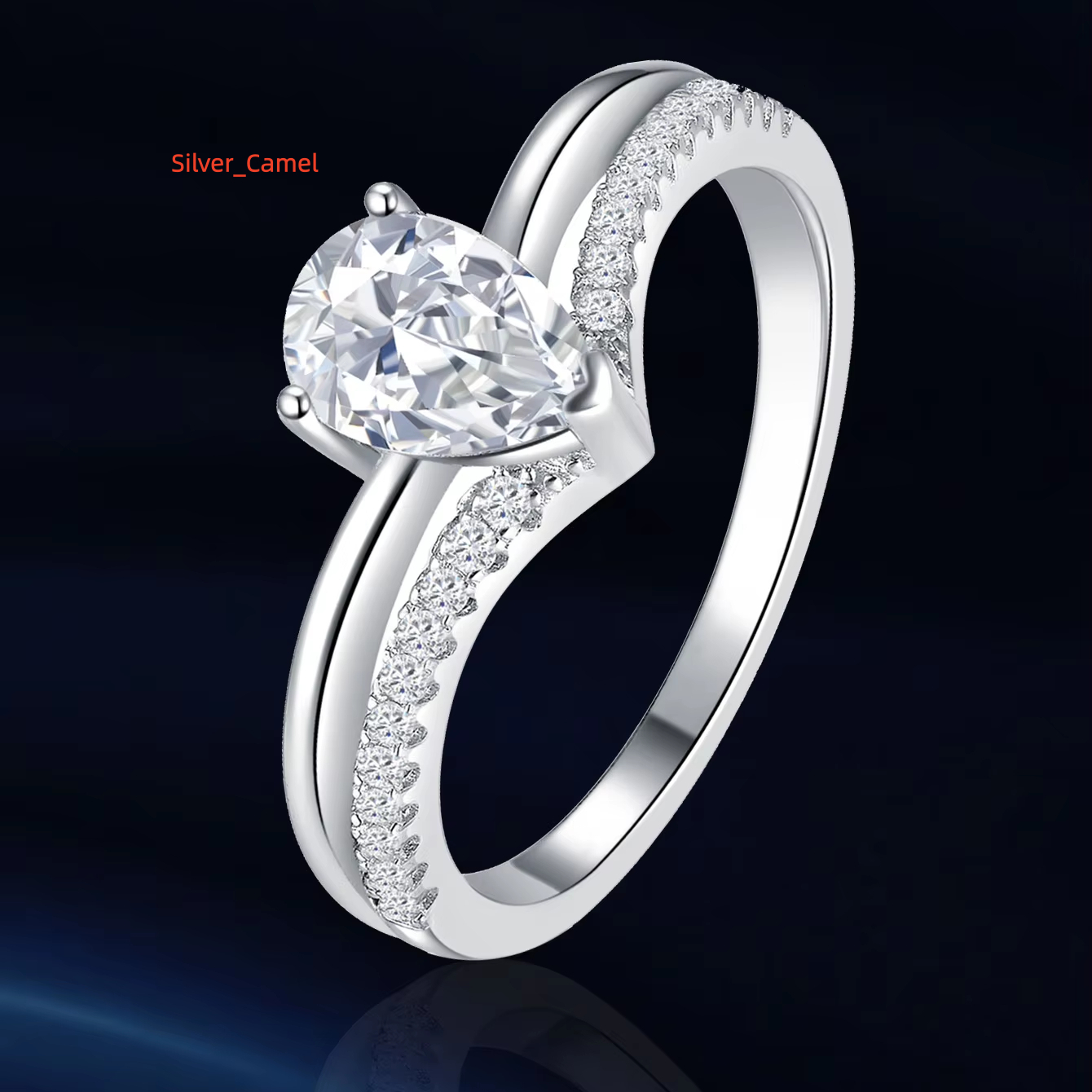Aivenchy Ladies Fine Ring Jewelry Rhodium Plated Lab Grown Diamond Women Moissanite S925 Sterling Silver Finger Ring