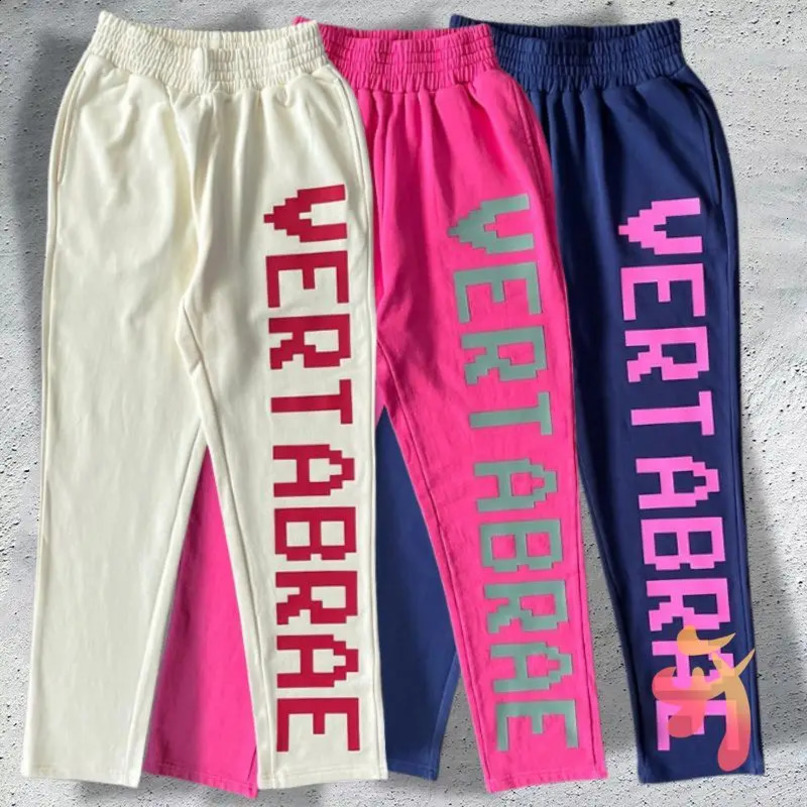 Multi color Vertabrae sports pants 3D letter printing couple jogging casual American street mens 240816