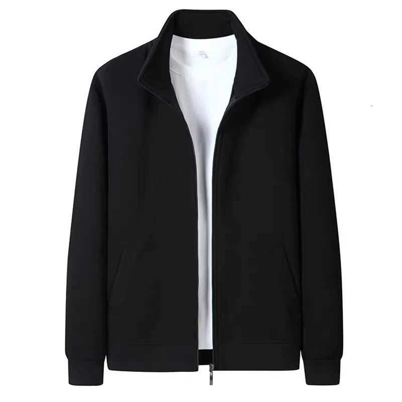 Mens Stand Up Collar Jacket for Autumn Winter Casual Windproof Sports Zipper Jacket Air Layer Fabric Singlelayer Non Velvet X250925