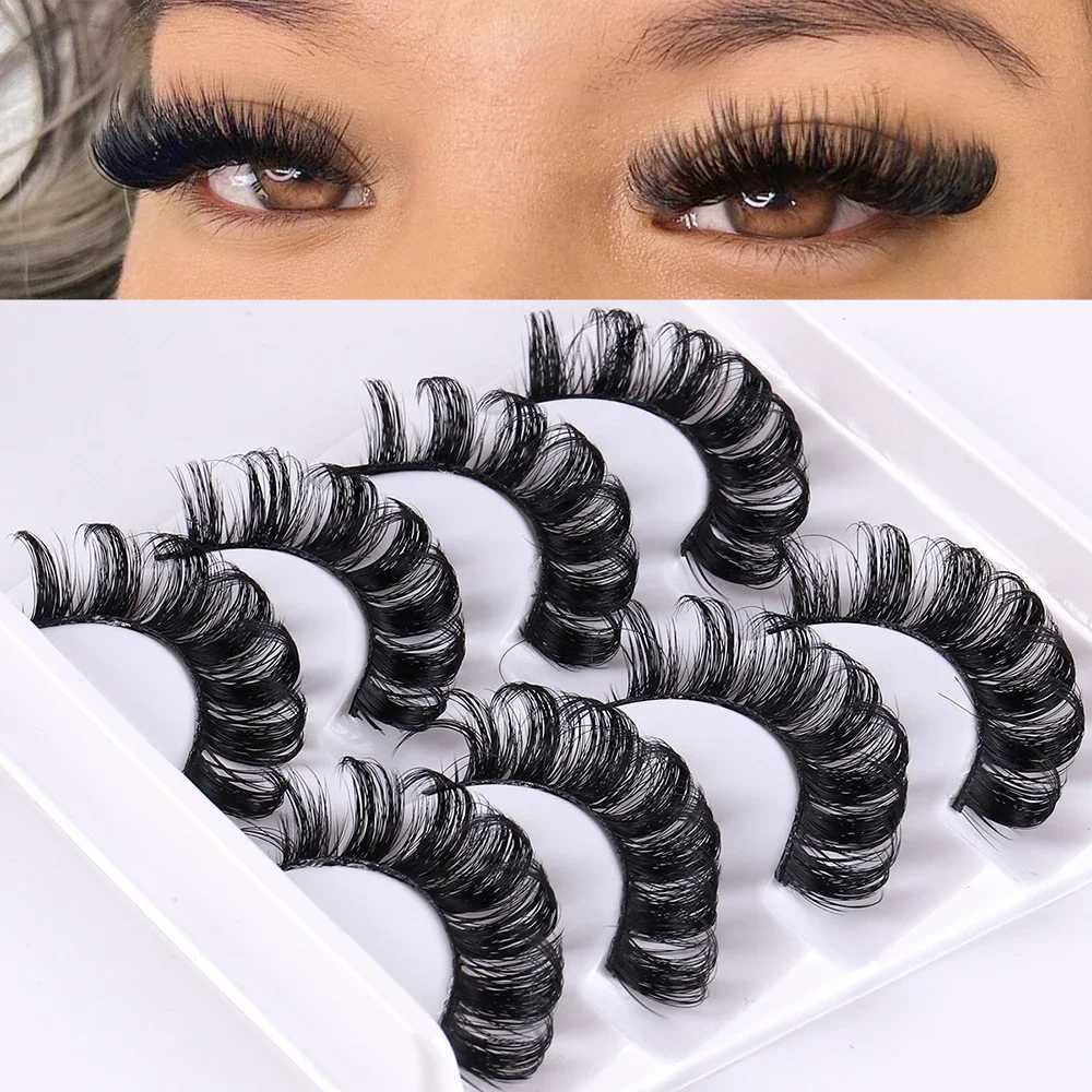 4 Pairs Russian Strip Lashes Fluffy Mink Lashes 3D False Eyelashes Russian Volume Eyelashes Fake Eyelashes L250925-image-1076895765