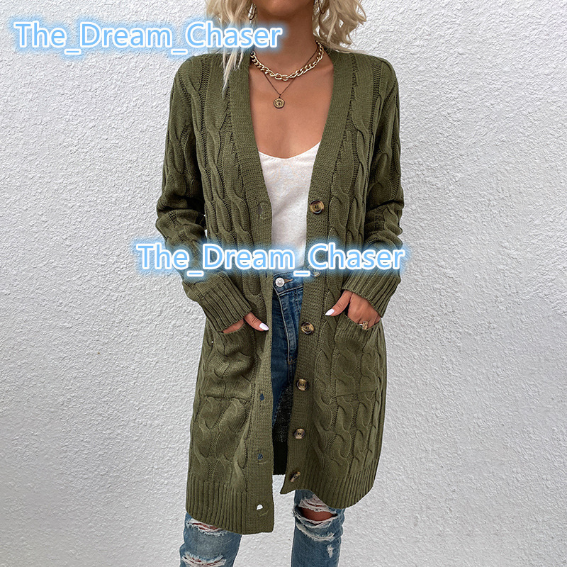 Best Selling Autumn Winter Long Knitted Cardigans Single Button Open Front Cardigan for Women