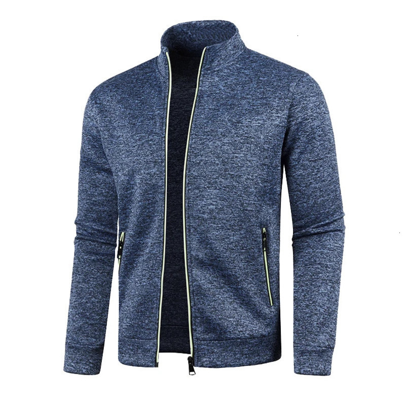 Men Knit Cardigan Thick Fleece Sweater Slim Zip-Up Jacket Warm Jumper Winter Coat Casual Knitwear Sweatshirt Man Clothing 250117
