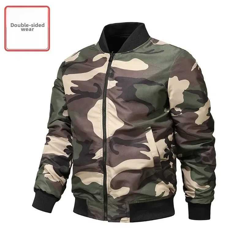 2025 New Reversible Camo MA1 Pilot Jacket Mens Bomber Jacket Workwear Baseball Coat Military Style Fashion Outerwear X250925