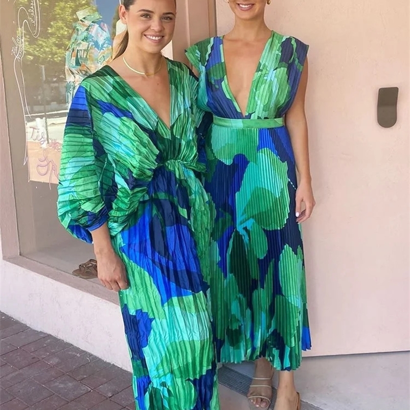 Basic Casual Dresses Pleated Elegant Party Dress For Women Sexy Batwing Sleeve Split Long Dresses Female Fashion V-Neck Backless Lady Vestidos 23112