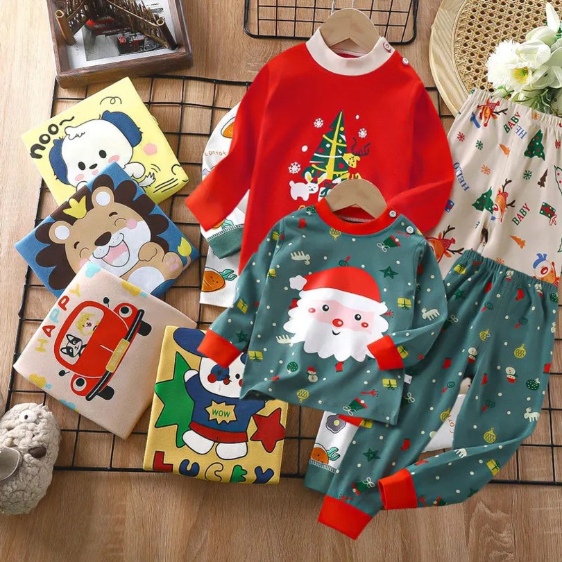 Childrens Underwear Set Autumn Winter Christmas Pajamas for Kids Cartoon Boys Girls Sleepwear Toddler Pijama Sets Baby Clothes 241213