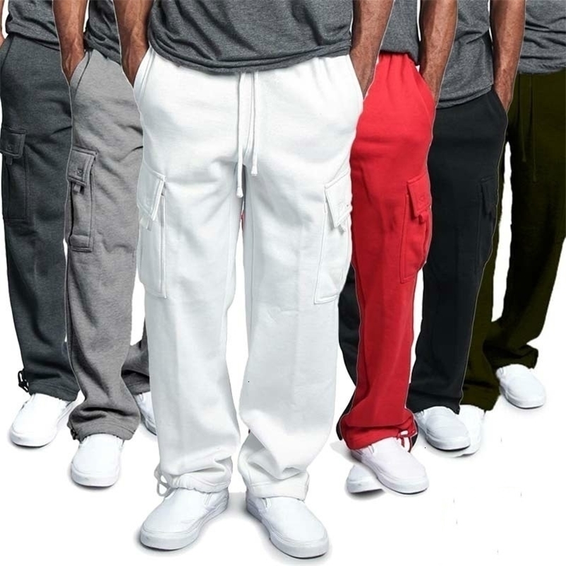 Men's Pants Casual Mens Drawstring Elastic Waist Solid Color Pocket Pants Sports Pants Sweatpant 230512