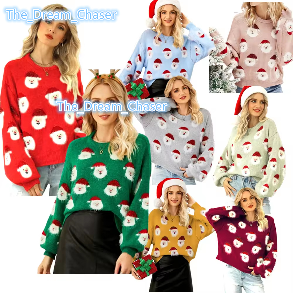 Womens Casual Solid Color Customizable Knit Sweater with Front Long Sleeve Pullover Winter Accessory Breathable Neck