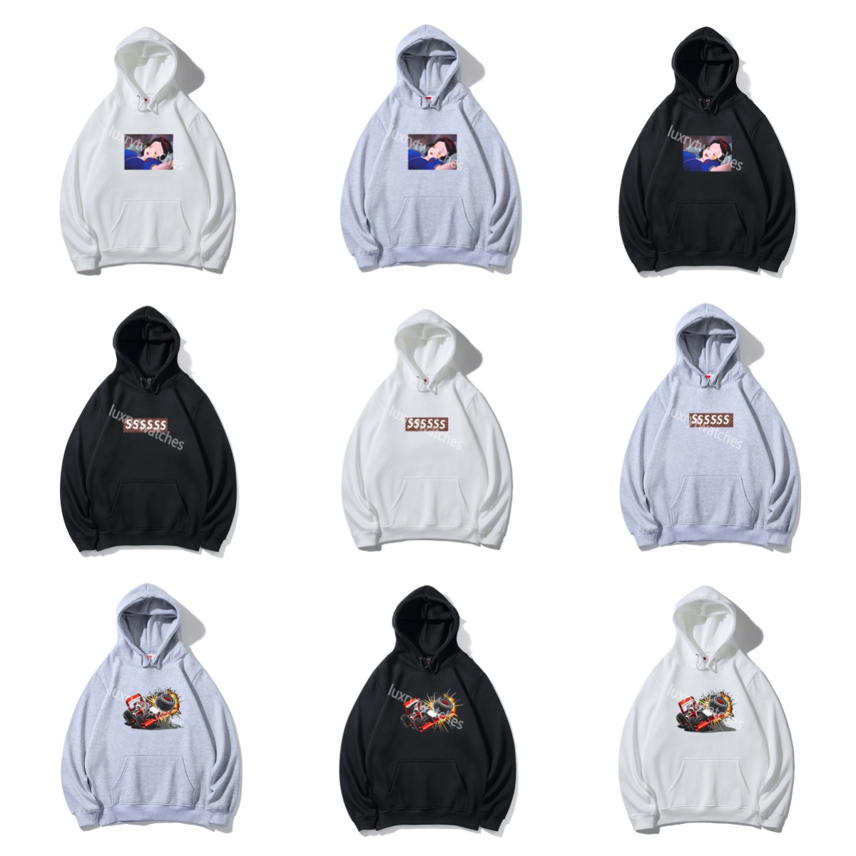 Designer Men's Sup Hoodies Tracksuits Classic Brand Sup Letter Print Mens Cotton Hoodie Street Fashion Casual Velvet Round Neck Pullover Sweats