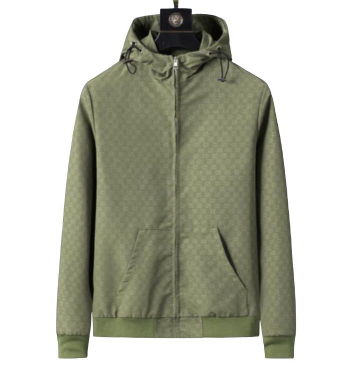 GG6261 army green brand windbreaker jackets for men long sleeve hooded designer jacket coat Men's Clothing for autumn