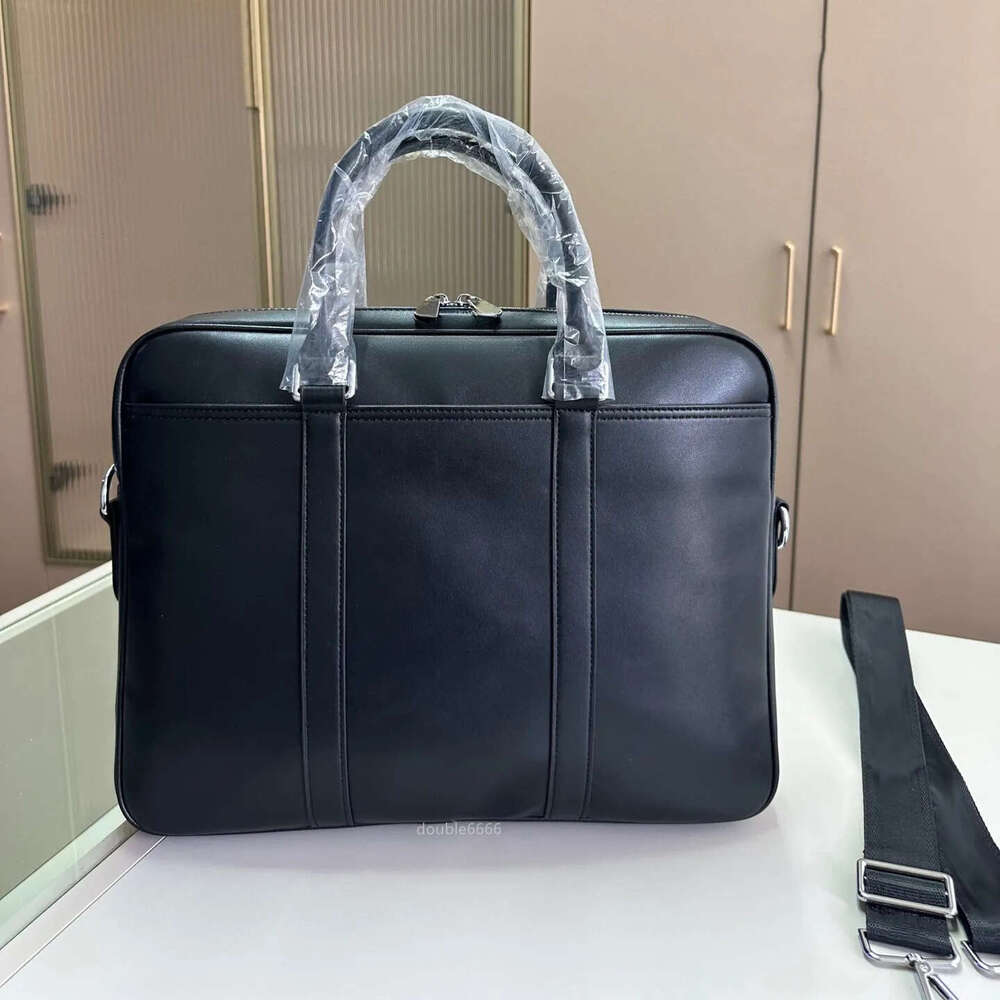Men's Designer Bags - Stylish Black Leather Crossbody Briefcase, Messenger Laptop Business Office Travel Shoulder Bag, Cross-Body Purse